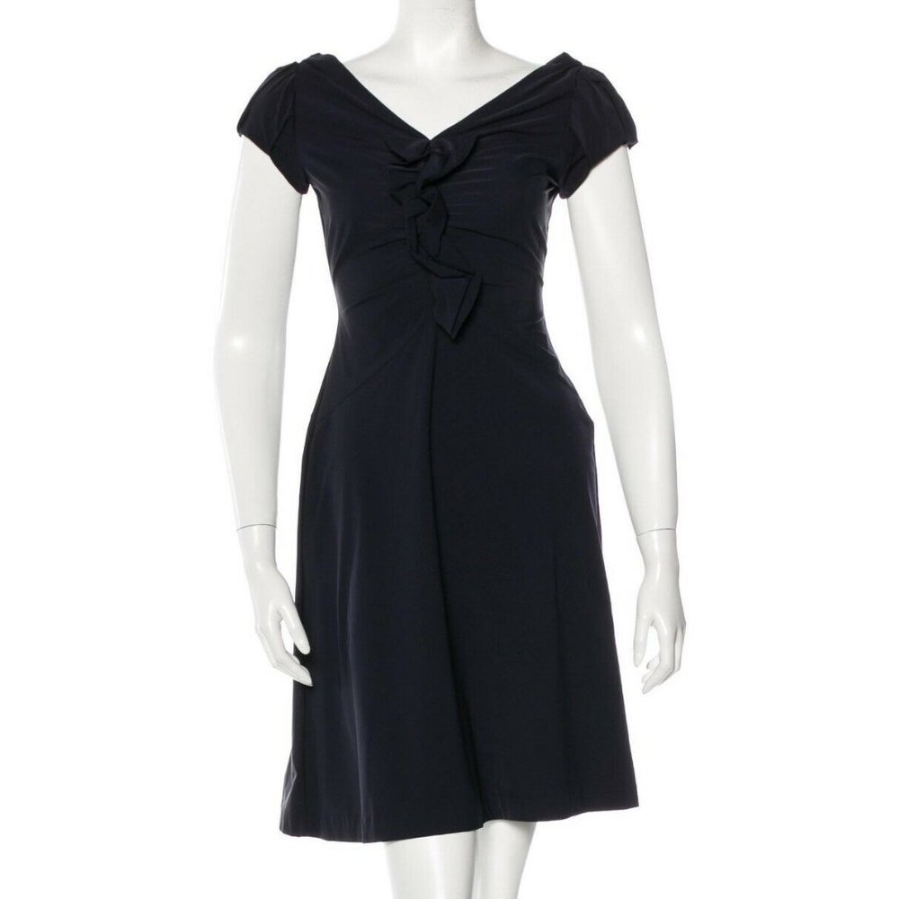 Diane Von Furstenberg Samaya Blue V Neck Dress 10